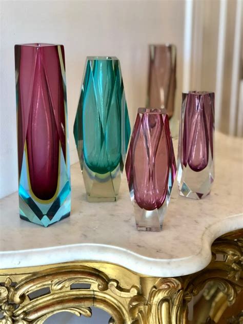 Murano Sommerso Art Glass Vases C European Antiques