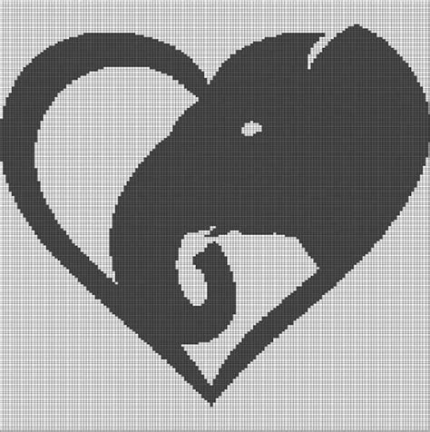 Love Elephant Crochet Afghan Pattern Graph Etsy