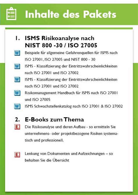 ISMS Risikoanalyse Vorlage ISO 27005 Nist 800 30