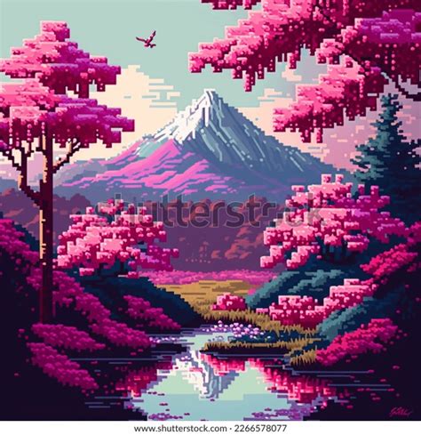 Hand Made Pixel Art Landscapes Stock Illustration 2266578077 | Shutterstock