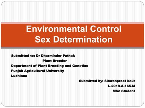 Environmental Control Sex Determination Ppt