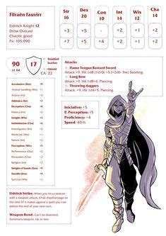 Rpg Jdr Fiches De Personnages