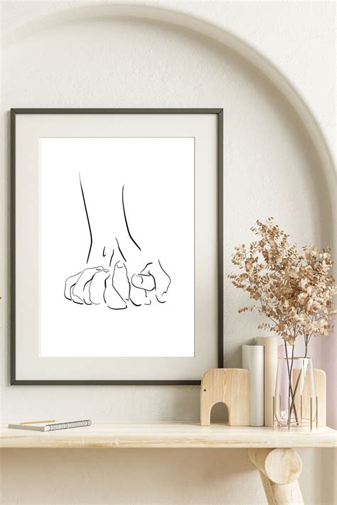 Holding Hands Art Female Line Art Nude Line Drawing Sensual Etsy