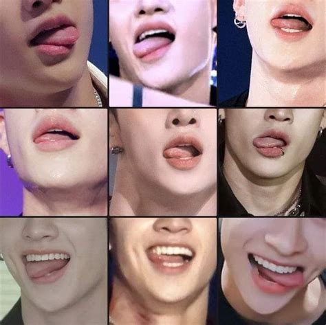 Many Different Images Of The Same Woman S Lips