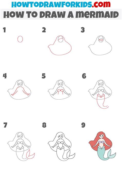 How To Draw A Mermaid Step By Step Instructions For Kids And Beginners