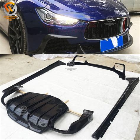 Car Front Lip Side Skirts Rear Diffuser With Apron For Maserati Ghibli