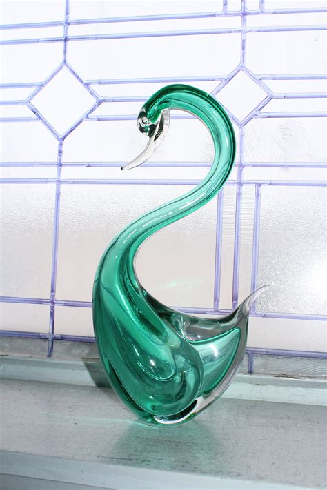 Large Vintage Murano Glass Swan Figurine