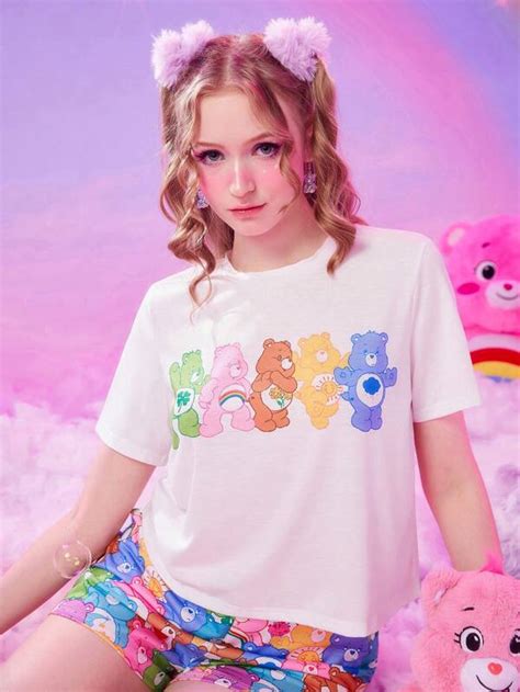 Romwe X Care Bears Cartoon Bear Print Pj Set Shein Uk