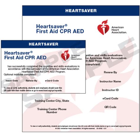 Heartsaver® First Aid Cpr Aed Ecard Aha