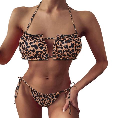 Women Swimwear Sexy Pleated Hollowed Out Bikini Bikini Tie Up Swimsuit