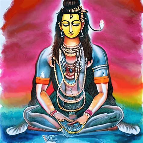 Lord Shiva Watercolor Painting Creative Fabrica