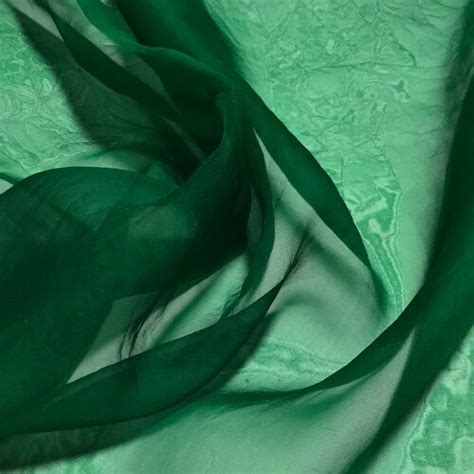 Hand Dyed Emerald Green Silk Organza Fabric Etsy