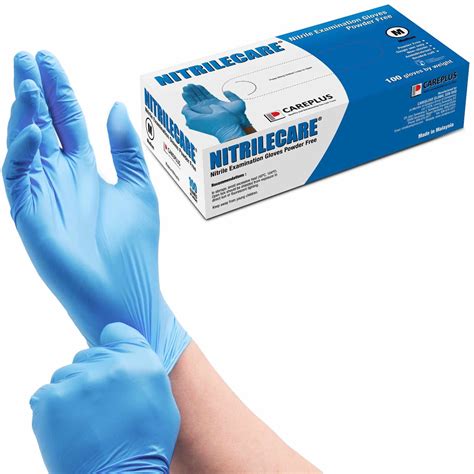 Buy Nitrilecare Blue Nitrile Exam Gloves 100 Count S M L Xl 3 Mil Latex And Powder Free