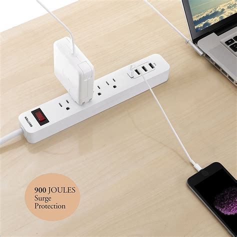 Bestten Multi Functional Charging Station Tower 6 Outlet Surge Protector With 4 Usb Charging