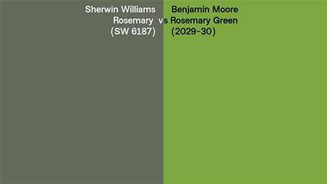 Sherwin Williams Rosemary SW 6187 Vs Benjamin Moore Rosemary Green