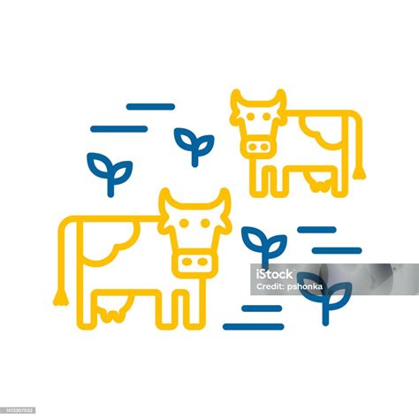 sapi  ikon vektor padang rumput ilustrasi stok  gambar