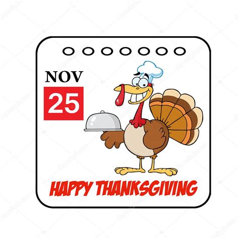 Thanksgiving Holiday Cartoon Calendar — Stock Photo © Hittoon 4727566