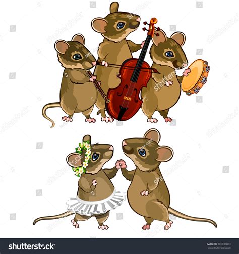 Little Mice Dance Play Musical Instruments Stock Vector (Royalty Free) 381836863 | Shutterstock