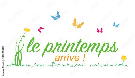 Le Printemps Arrive Stock Vector Adobe Stock