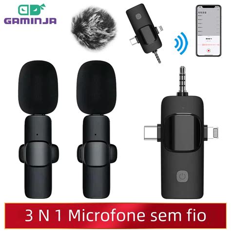 Microfone Lavalier Sem Fio Para Iphone E Android Redu O De Ru Do Mini