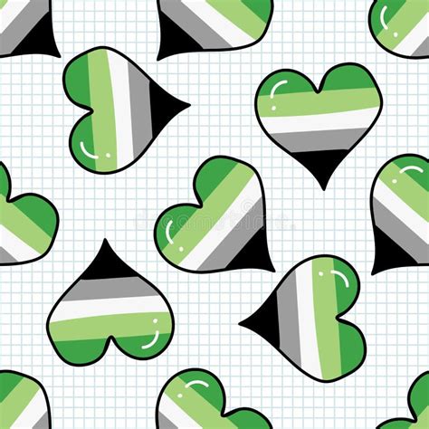 Cute Aromantic Heart Cartoon Seamless Vector Pattern Hand Drawn