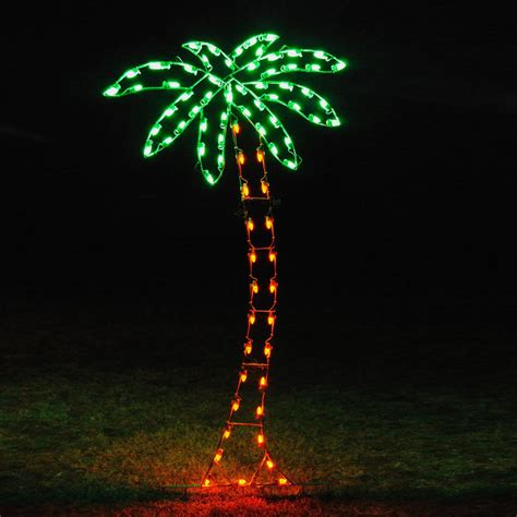 Rope Light Palm Tree Motif, Outdoor LED Lighted Palm Trees ...