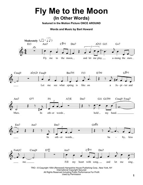 Fly Me To The Moon In Other Words Sheet Music Direct