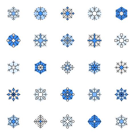 25 Snowflake Vector Icons