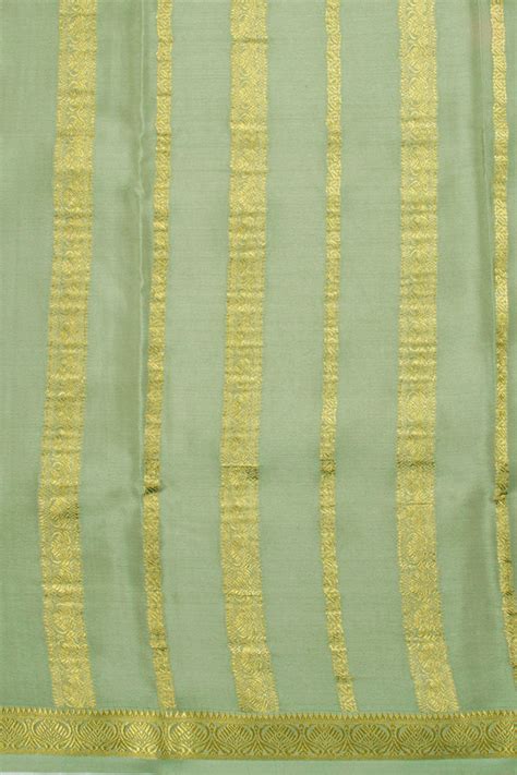 Spring Green Mysore Crepe Silk Saree