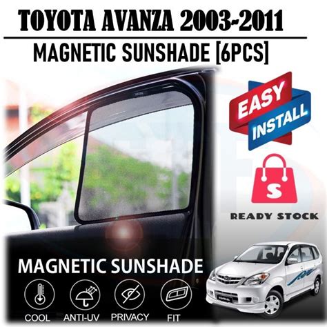 Toyota Avanza 2003 2011 Magnetic Sunshade 6PCS Lazada