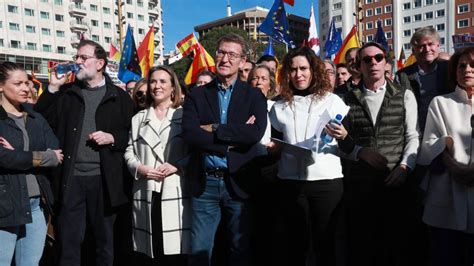 Manifestación en Madrid del PP contra la ley de Amnistía Rajoy y Aznar