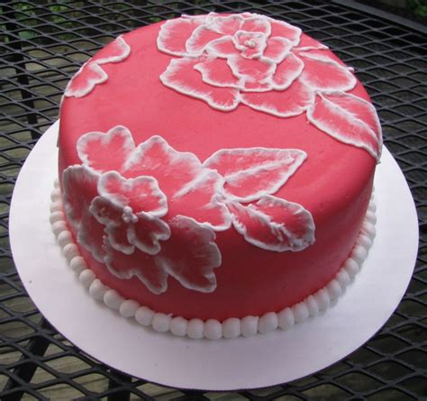 Red Fondant And Brush Embroidery Cake CakeCentral