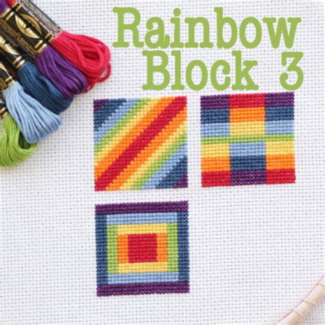 Cross Stitch Rainbow Block The Crafty Mummy