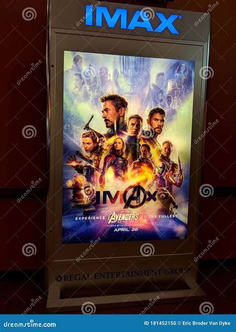 Avengers Endgame Imax Movie Poster at Regal Movie Theater Editorial ...