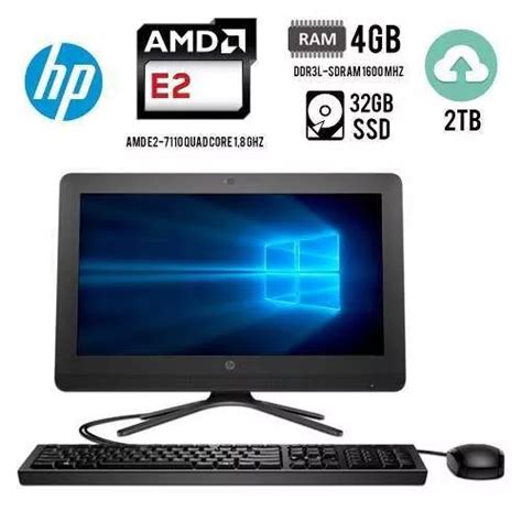 All In One HP 205 G3 19 5 Procesador AMD E2 7110 4GB De Ram 32GB SSD