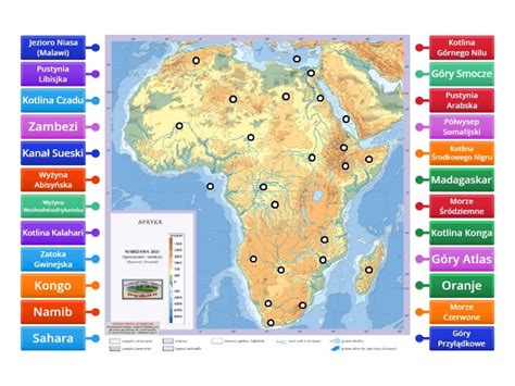Mapa Konturowa Afryki Labelled Diagram