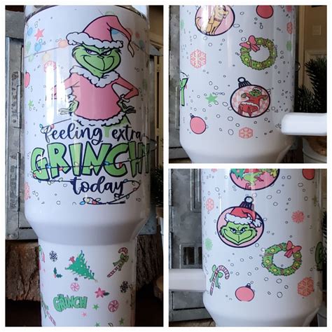 40oz Christmas Grinch Stanley Tumbler With Handle Etsy