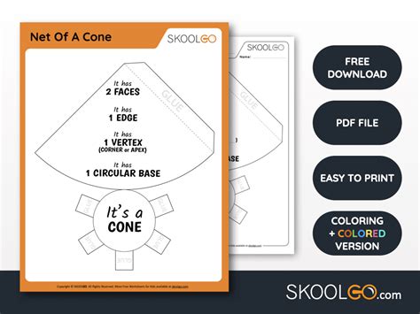 Net Of A Cone Free Worksheet Skoolgo