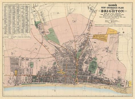 brighton map map brighton print fine print large wall map printed paper