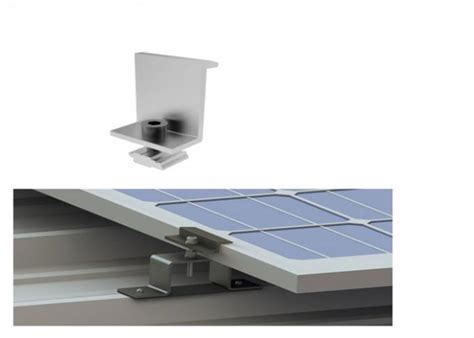 Al T End Solar Panel Clamps Mounted Middle Commercial Roof Ground