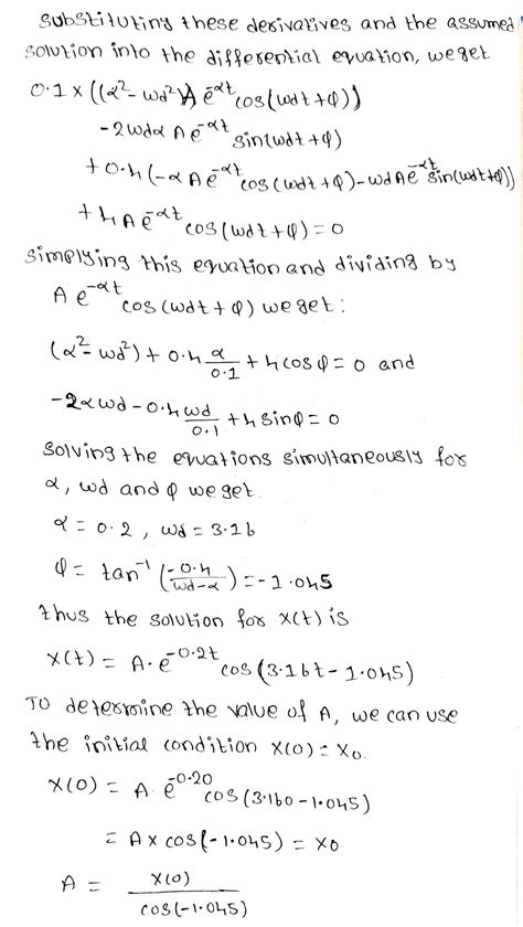 Solved A Consider The Following Mass Spring Damper System