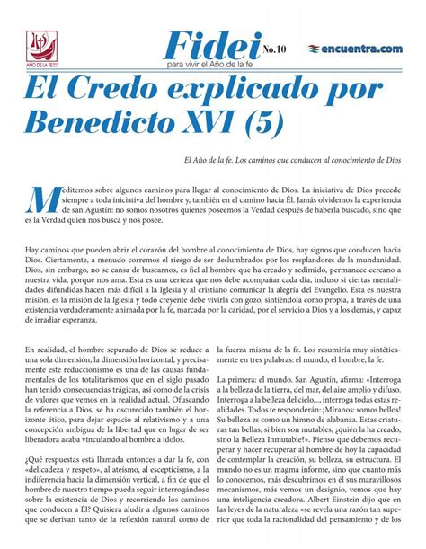 El Credo Explicado Por Benedicto XVI 5