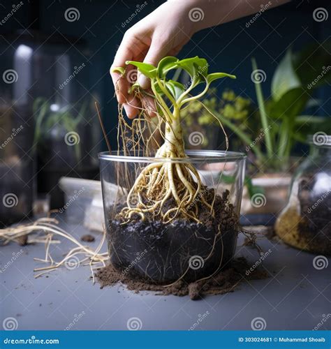Plants Roots Underground Soil Cross Section Texture Generative Ai