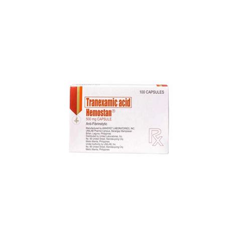 Hemostan Tranexamic Acid 500mg Capsule 10s Price In The Philippines