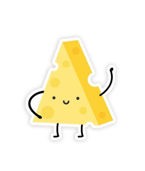 Cheese Sticker Stickers For Foodies Cute T For Foodies Etsy