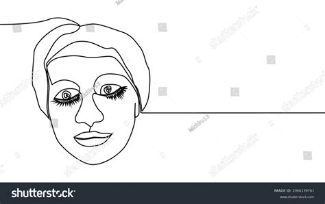 Woman Face Continuous One Line Drawing Stock Vector Royalty Free