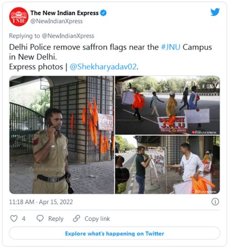 Hindu Sena Puts Posters Describing ‘bhagwa Jnu Outside Campus Police