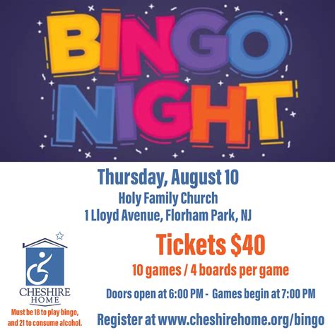 Aug 10 Bingo Night Hosted By Cheshire Home East Hanover Nj Patch