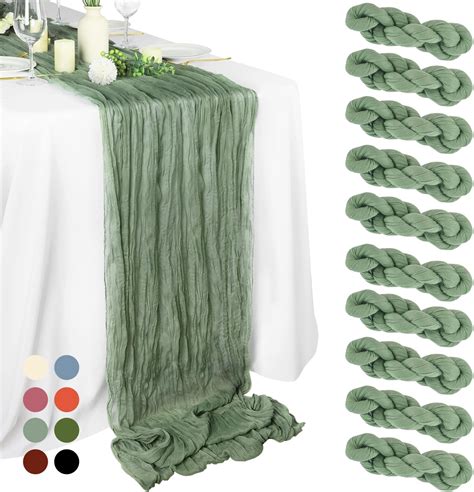 Amazon Pack Sage Green Cheesecloth Table Runner Ft Gauze