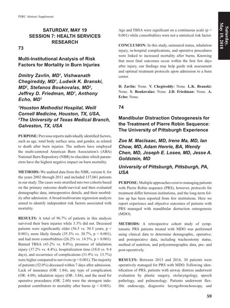 (PDF) Abstract 74: Mandibular Distraction Osteogenesis for the Treatment of Pierre Robin Sequence